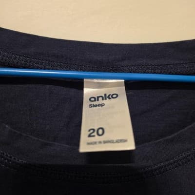 Anko Long Sleeve Nightshirt - Navy Blue Sloth Print Women's Size 20 — photo 4 of 6