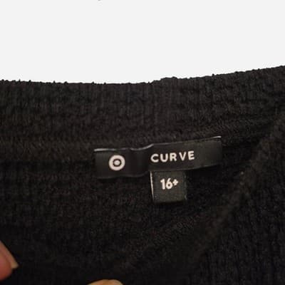 Target Curve Wide Leg Trousers - Black Waffle Knit Size 16 — photo 4 of 5