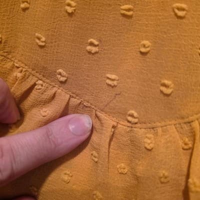 Dotti Swiss Dot Tiered Ruffle Mini Dress - Mustard Yellow Size 14 — photo 6 of 7