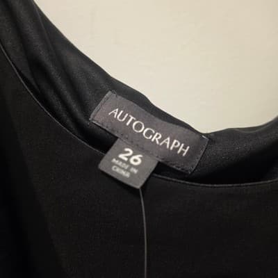 Autograph Black Chiffon One-Shoulder Ruffle Blouse - New With Tags Size 26 — photo 4 of 7
