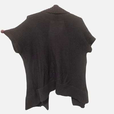 W.Lane Knit Cardigan Vest - Dark Brown Open Front Layering Piece — photo 5 of 5