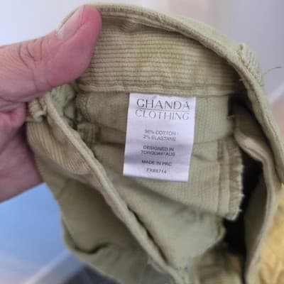 Ghanda Corduroy Pants - Women's High-Waisted Green Trousers Size 6 — photo 7 of 7