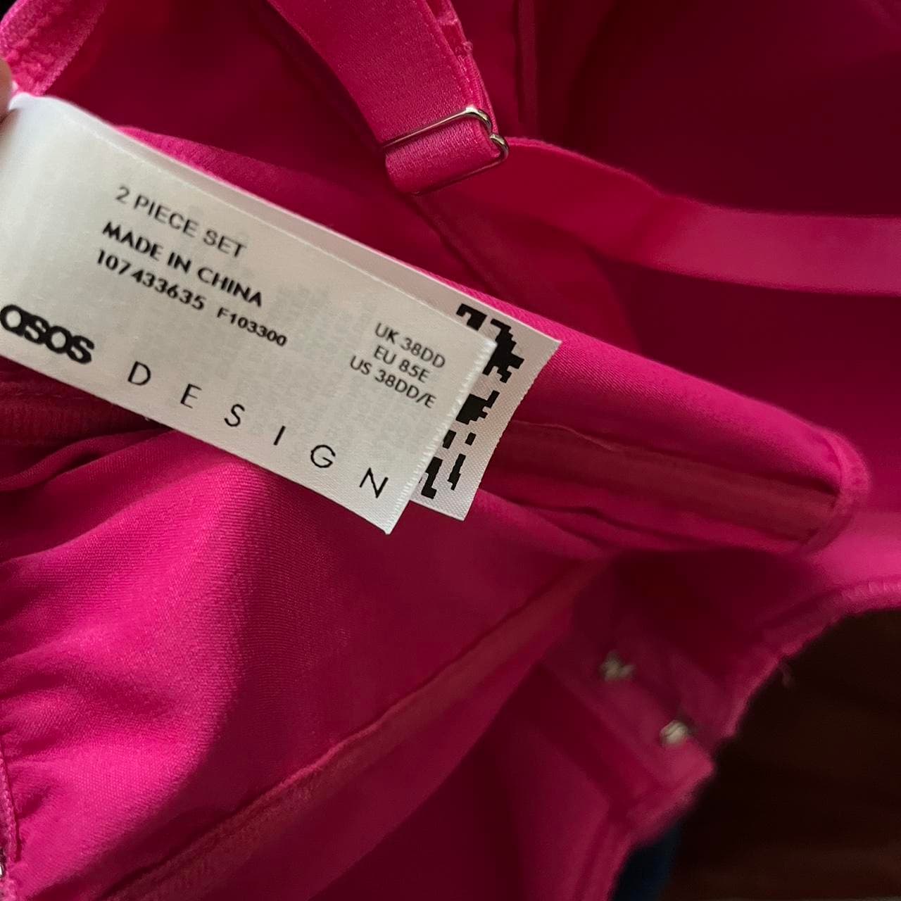 ASOS DESIGN Satin Corset Top With Rhinestone Trim Hot Pink — photo 3 of 3
