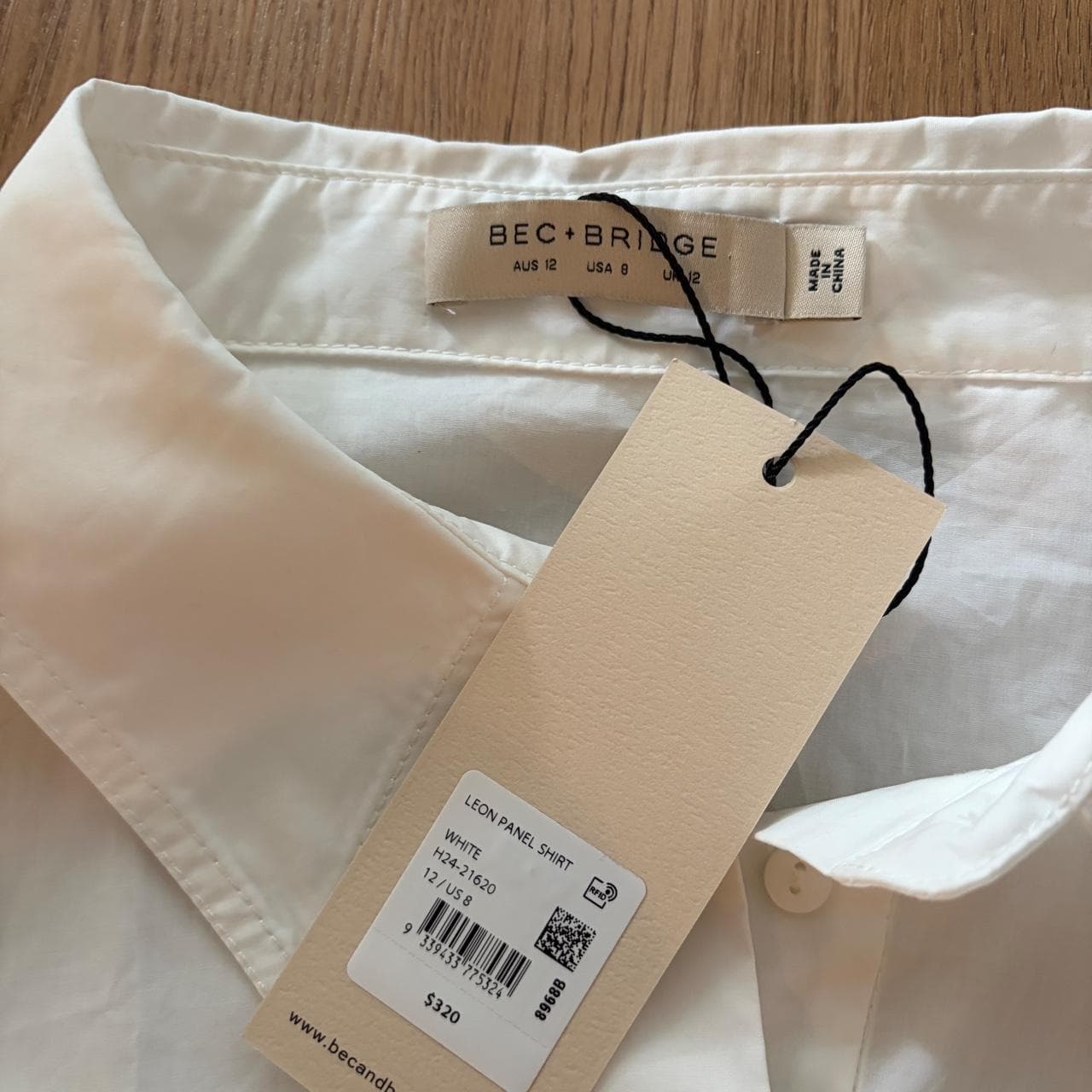 Bec + Bridge Leon Panel Shirt White Size 12 — photo 3 of 4