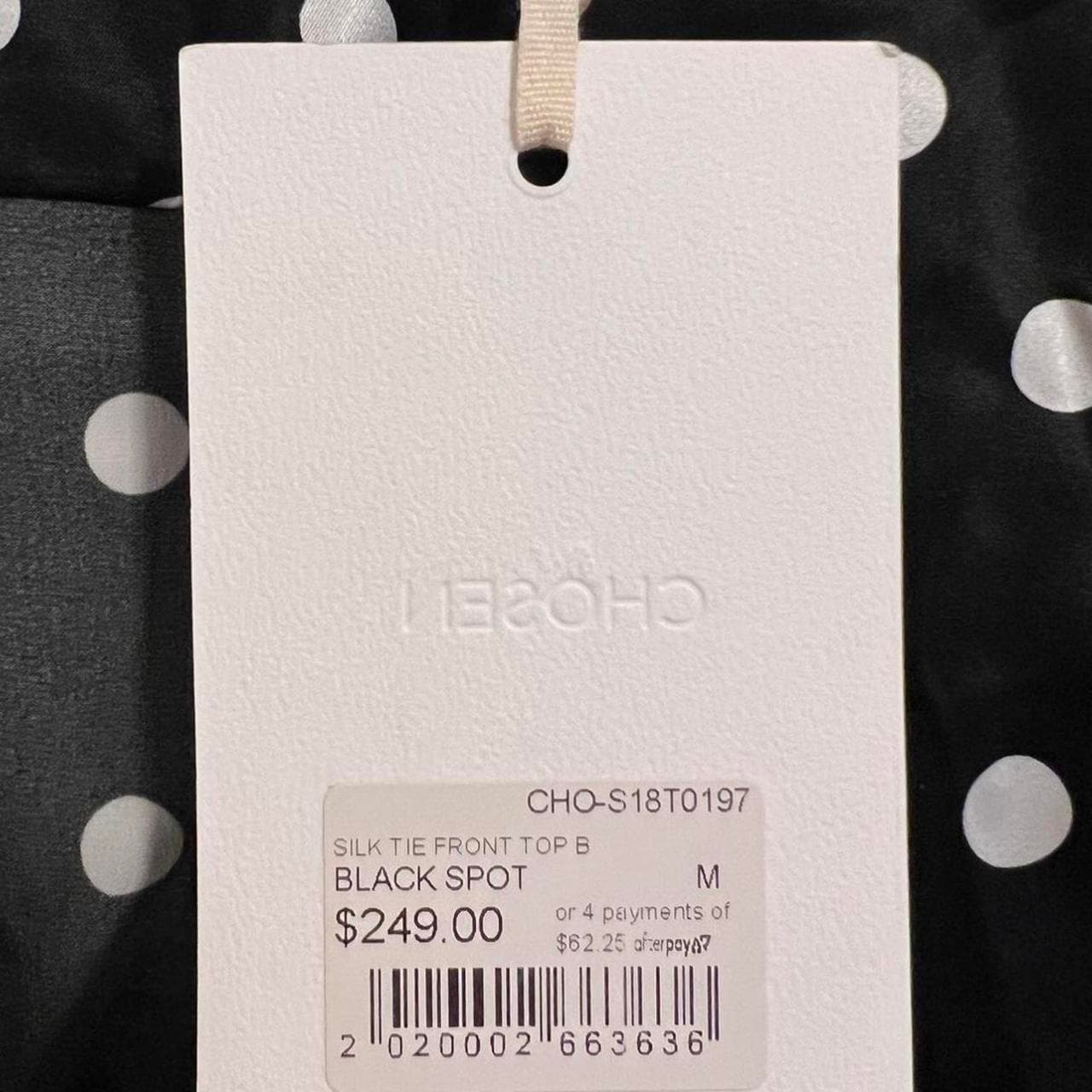Chosen Silk Polka Dot Tie Front Blouse Black White New With Tags — photo 3 of 3