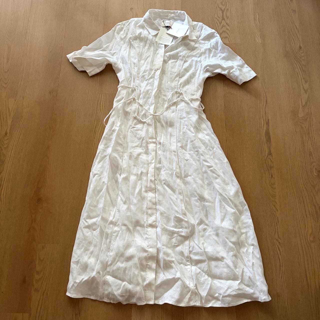 DISSH Astrid Linen Midi Shirt Dress White — photo 1 of 5