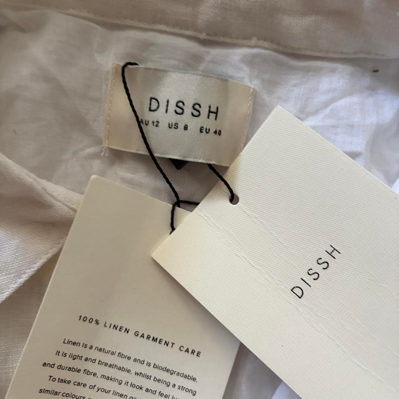 DISSH Astrid Linen Midi Shirt Dress White — photo 4 of 5