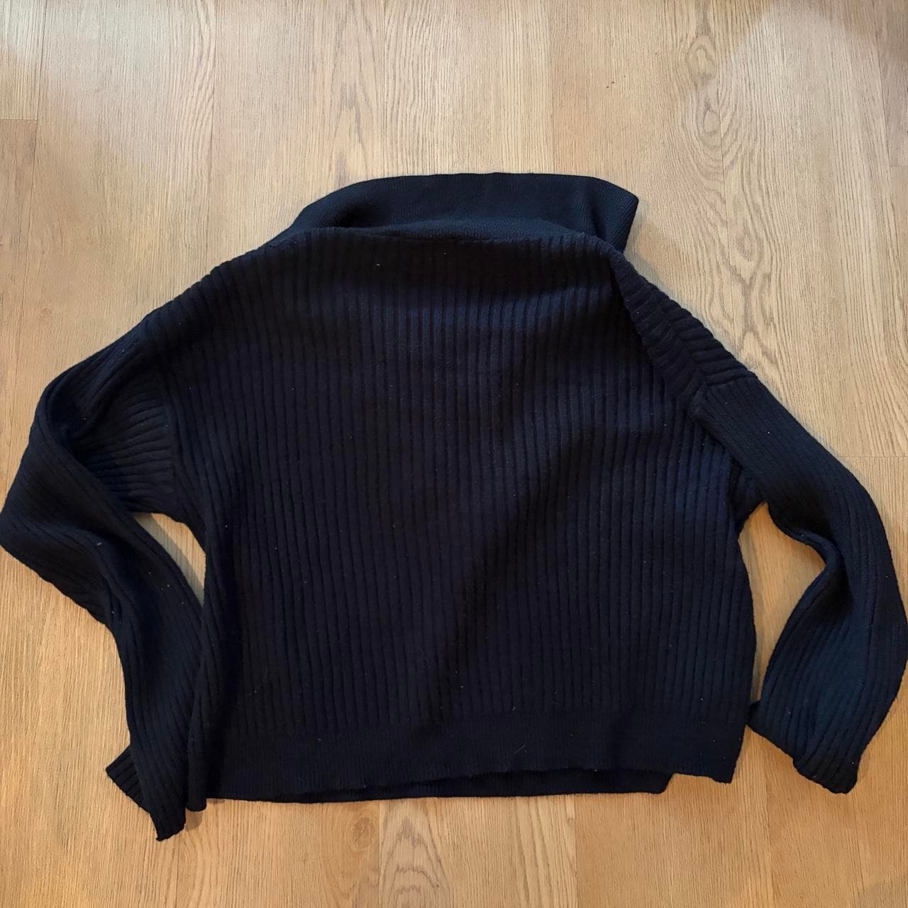 DISSH Black Ribbed Quarter Zip Knit Sweater — photo 5 of 5