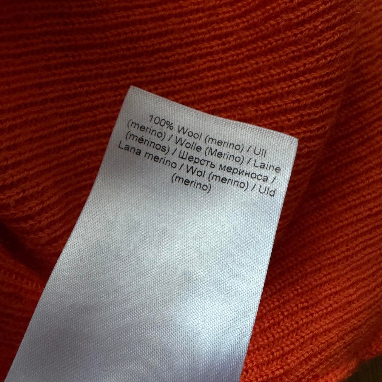 Ganni Merino Wool Open-Back Turtleneck Sweater Orange — photo 5 of 6