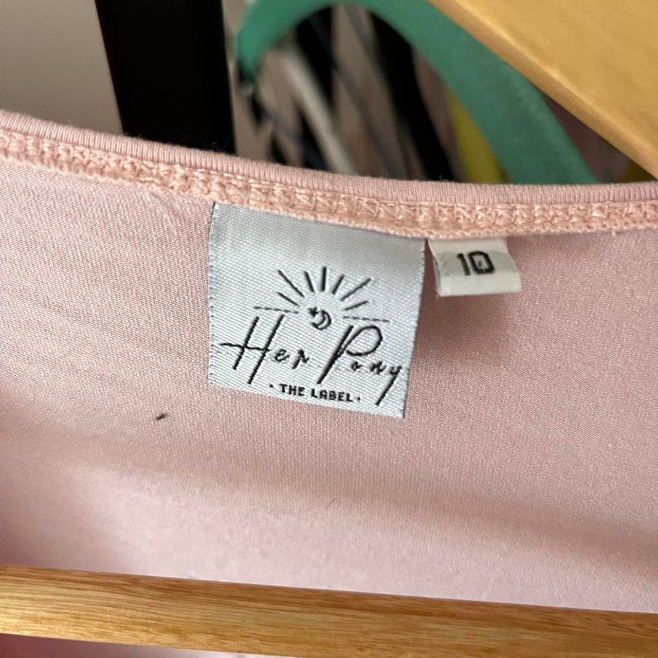 Her Pony Sequin Butterfly Tie-Front Crop Top Pink Size 10 — photo 4 of 5