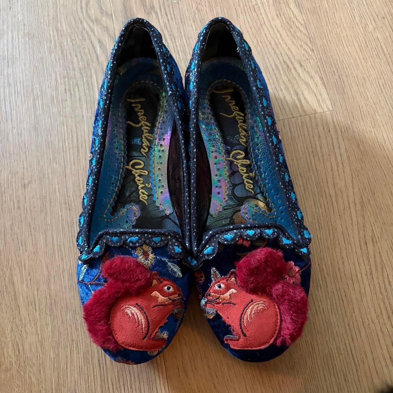 Irregular Choice Mini McNutty Squirrel Velvet Flats Blue Size 7 — photo 2 of 6