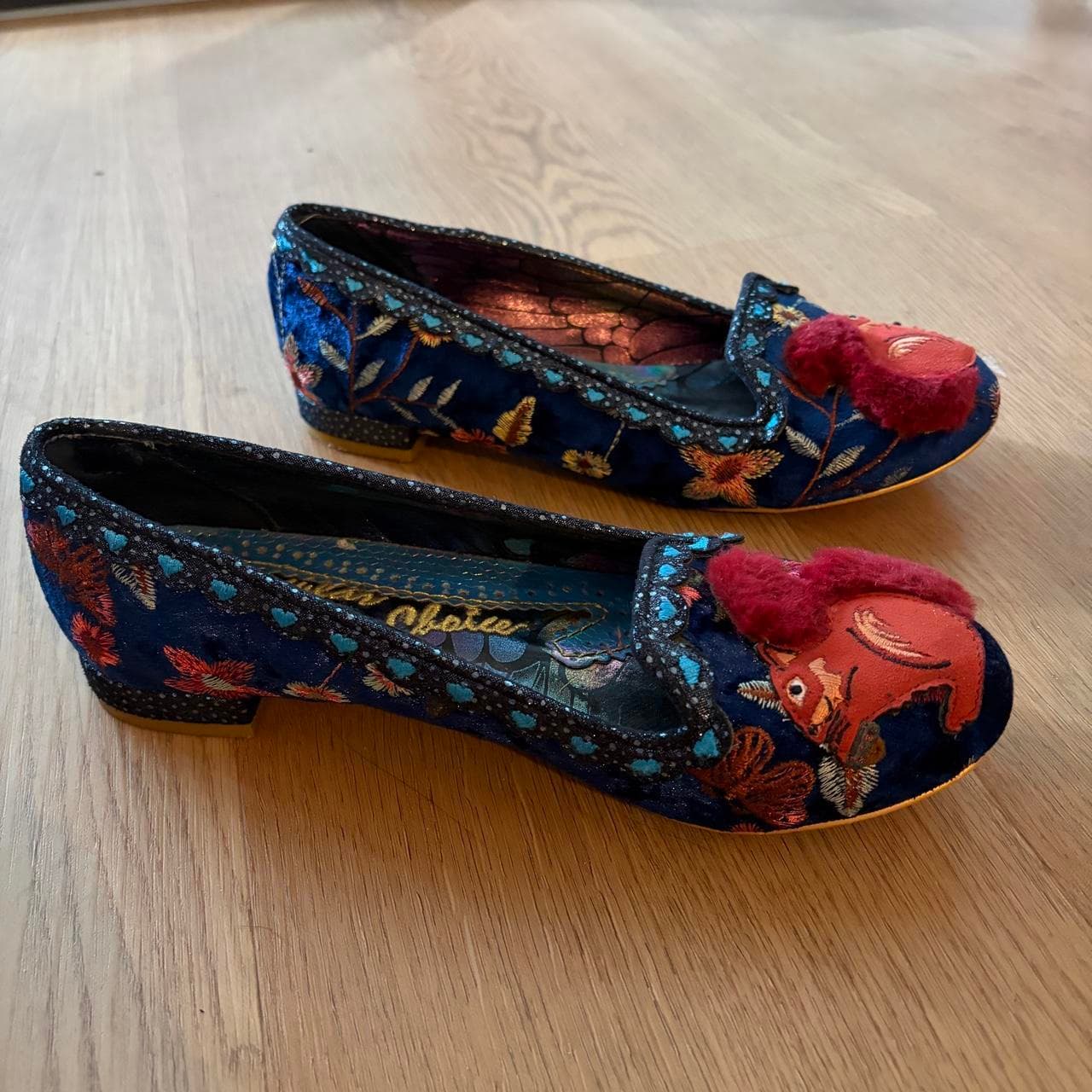 Irregular Choice Mini McNutty Squirrel Velvet Flats Blue Size 7 — photo 5 of 6