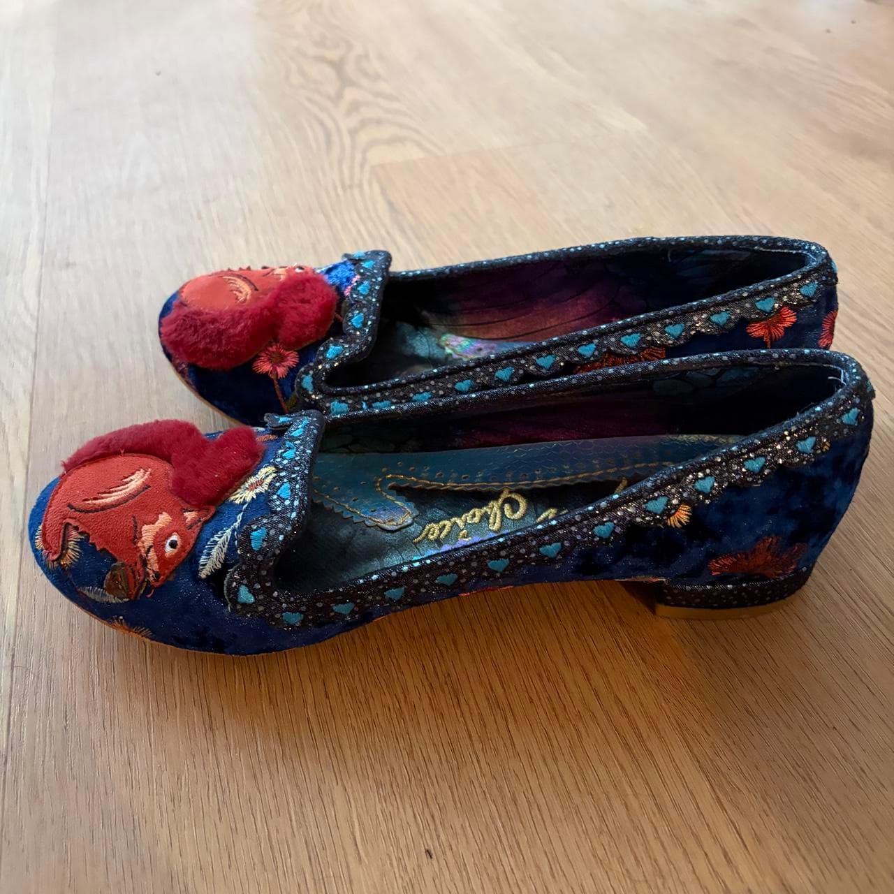 Irregular Choice Mini McNutty Squirrel Velvet Flats Blue Size 7 — photo 6 of 6