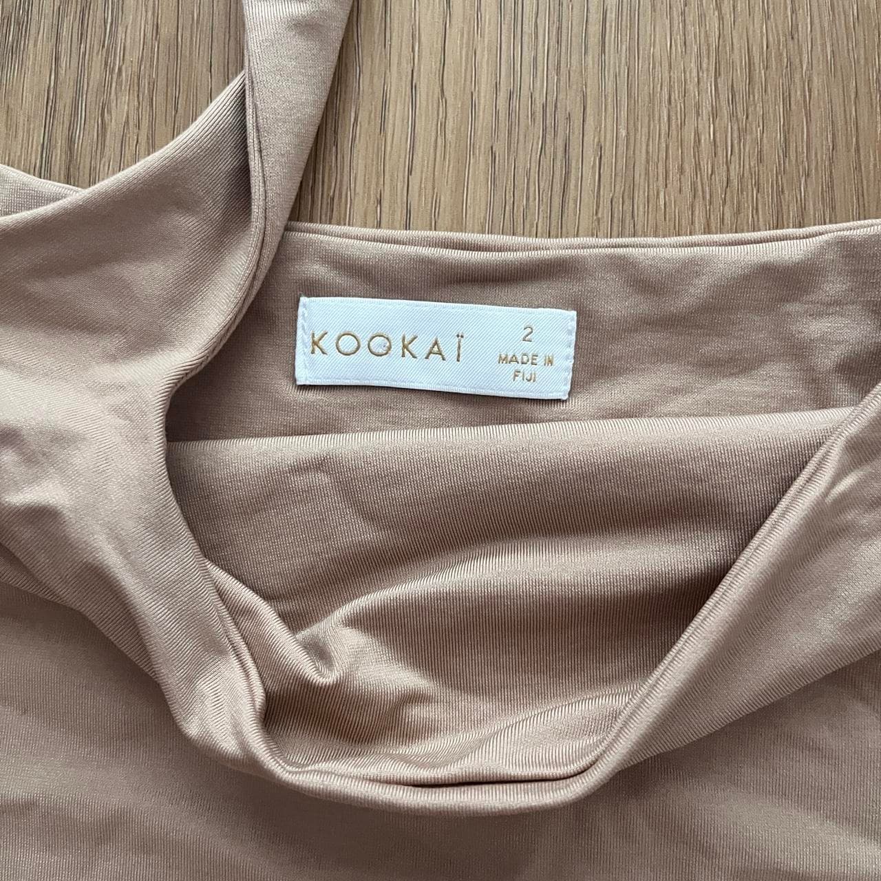 KOOKAÏ Square Neck Cropped Tank Top Beige Size 10 — photo 3 of 4