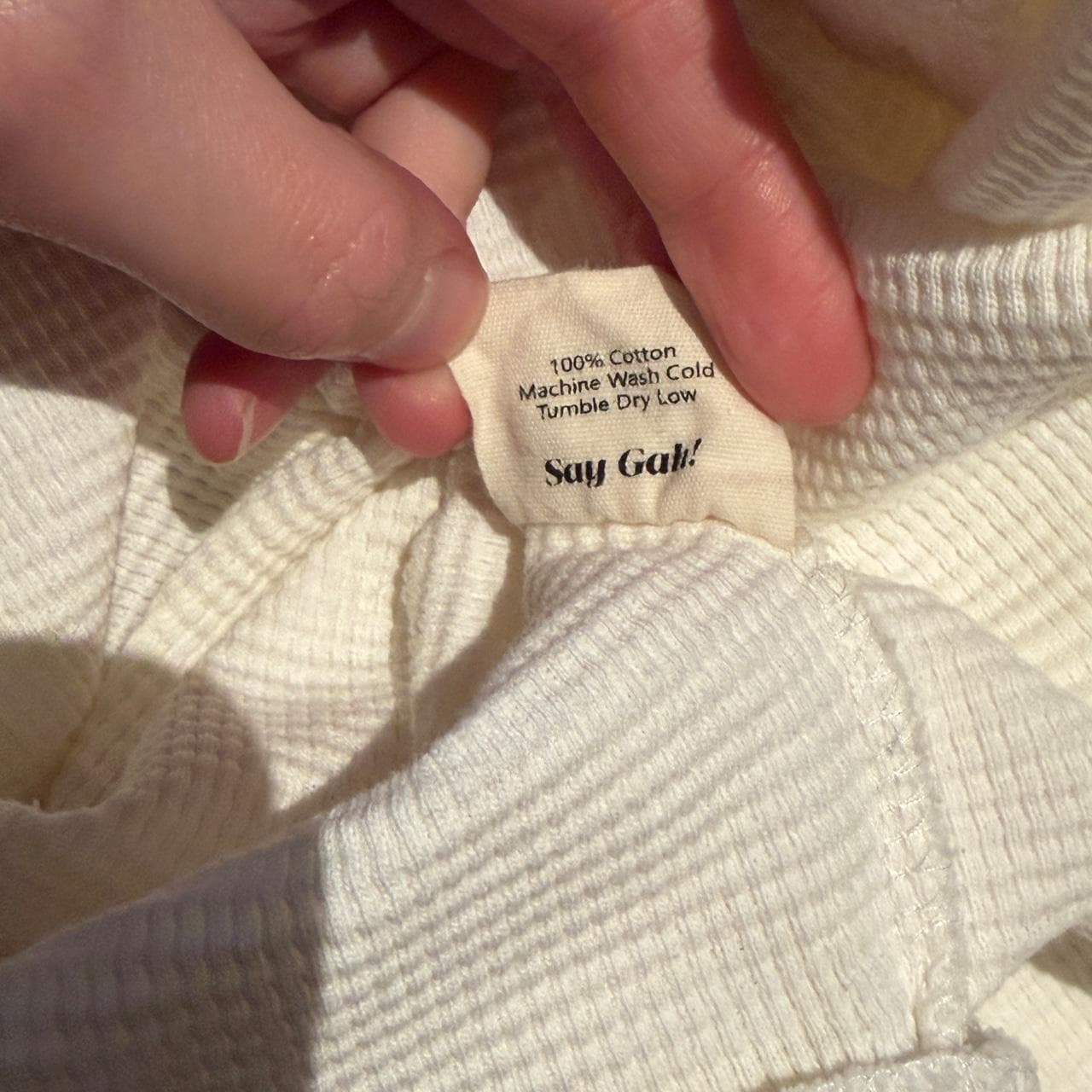 Lisa Says Gah Waffle Knit Peplum Cardigan White XS — photo 6 of 6