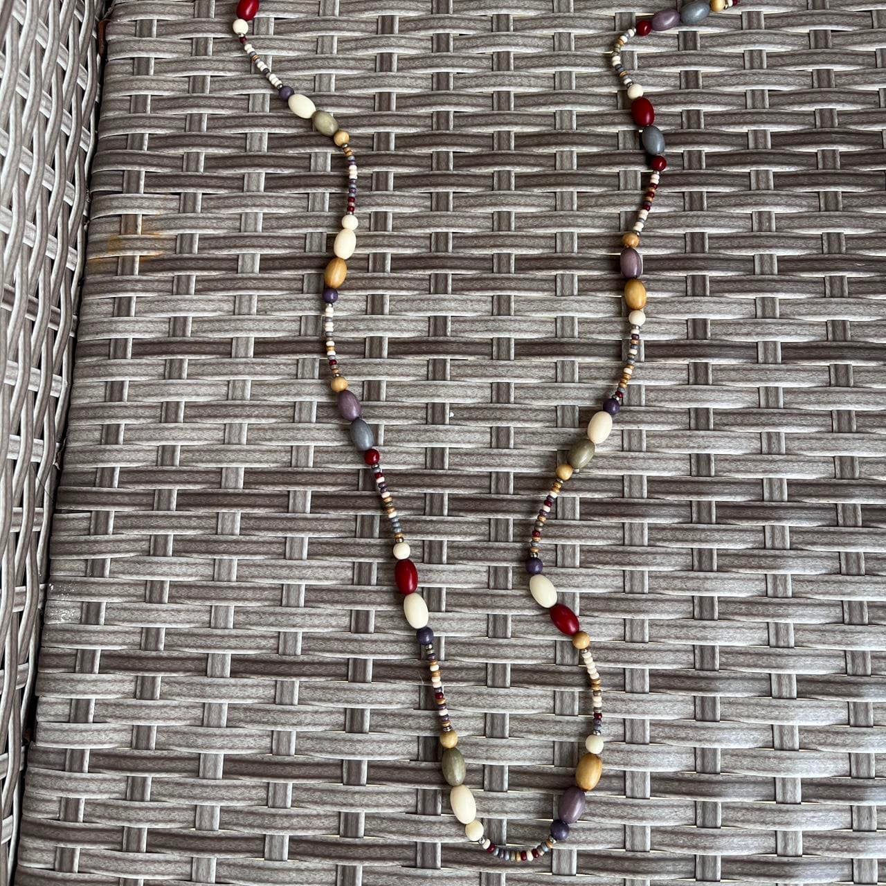 Long Multi-Coloured Wooden Bead Necklace — photo 1 of 2