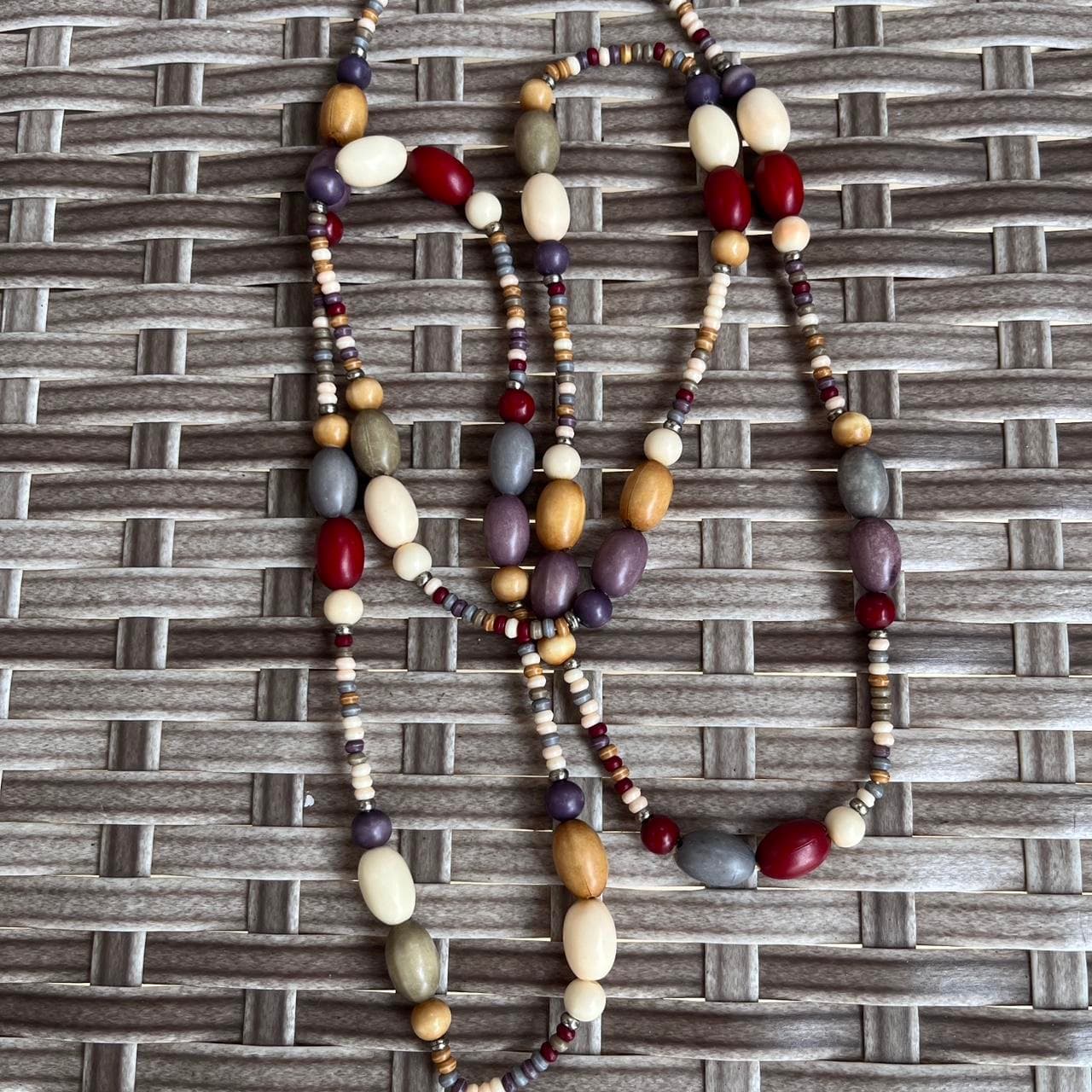 Long Multi-Coloured Wooden Bead Necklace — photo 2 of 2