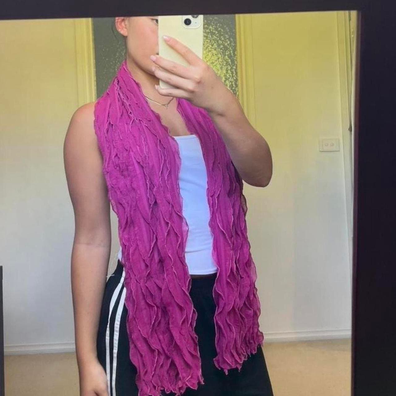 Magenta Ruffle Scarf — photo 3 of 4