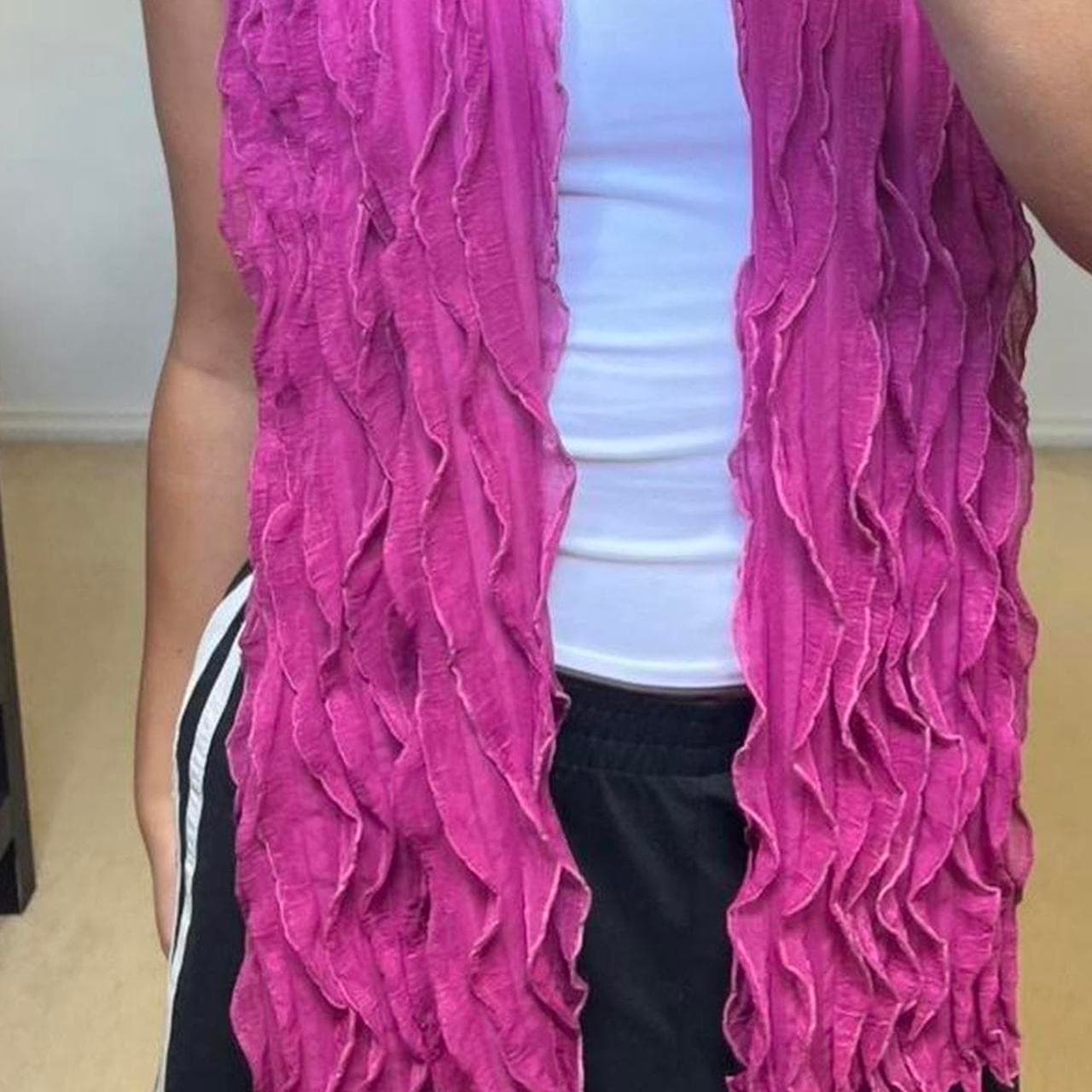 Magenta Ruffle Scarf — photo 4 of 4