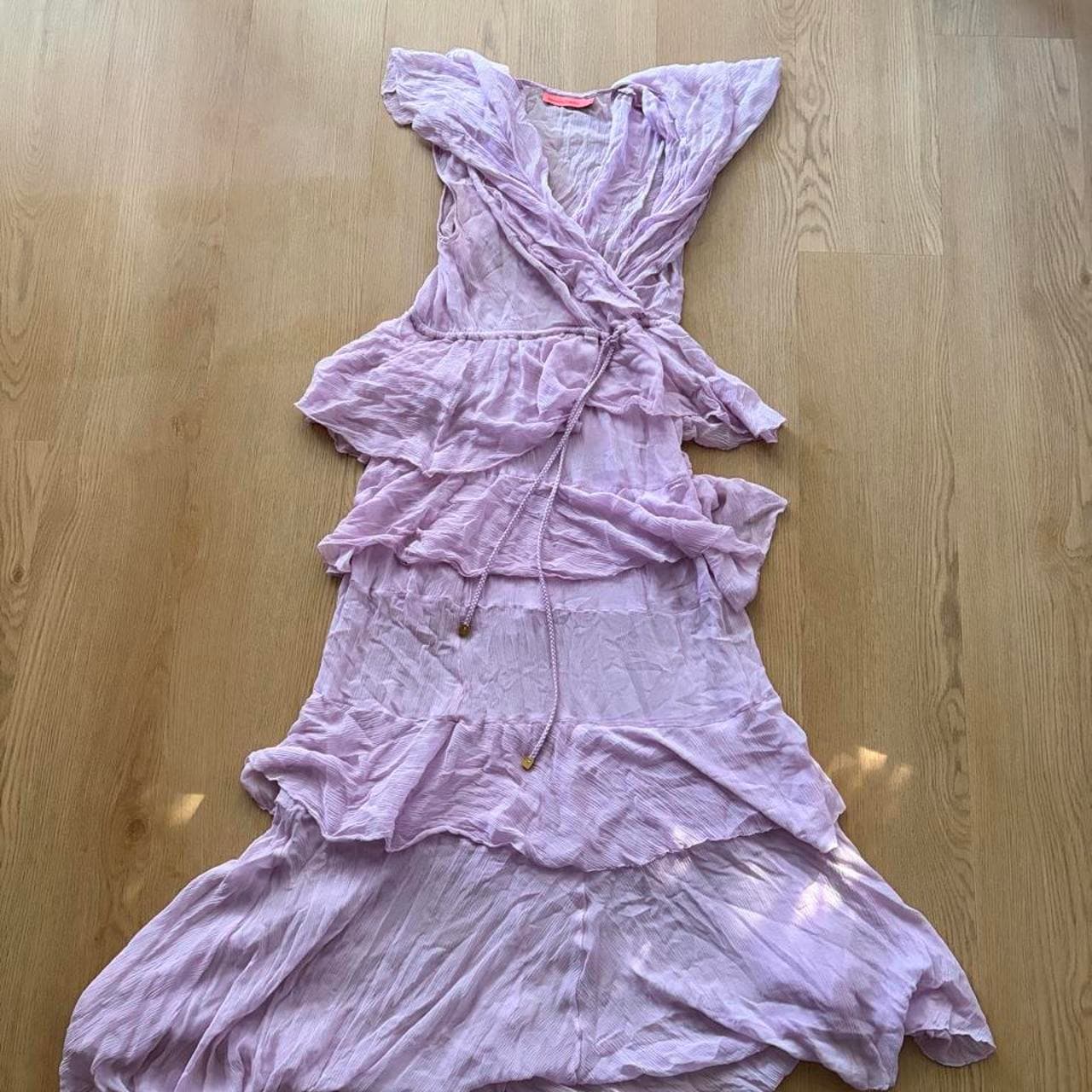 MANNINGCARTELL Silk Ruffle Wrap Maxi Dress Lavender — photo 1 of 8