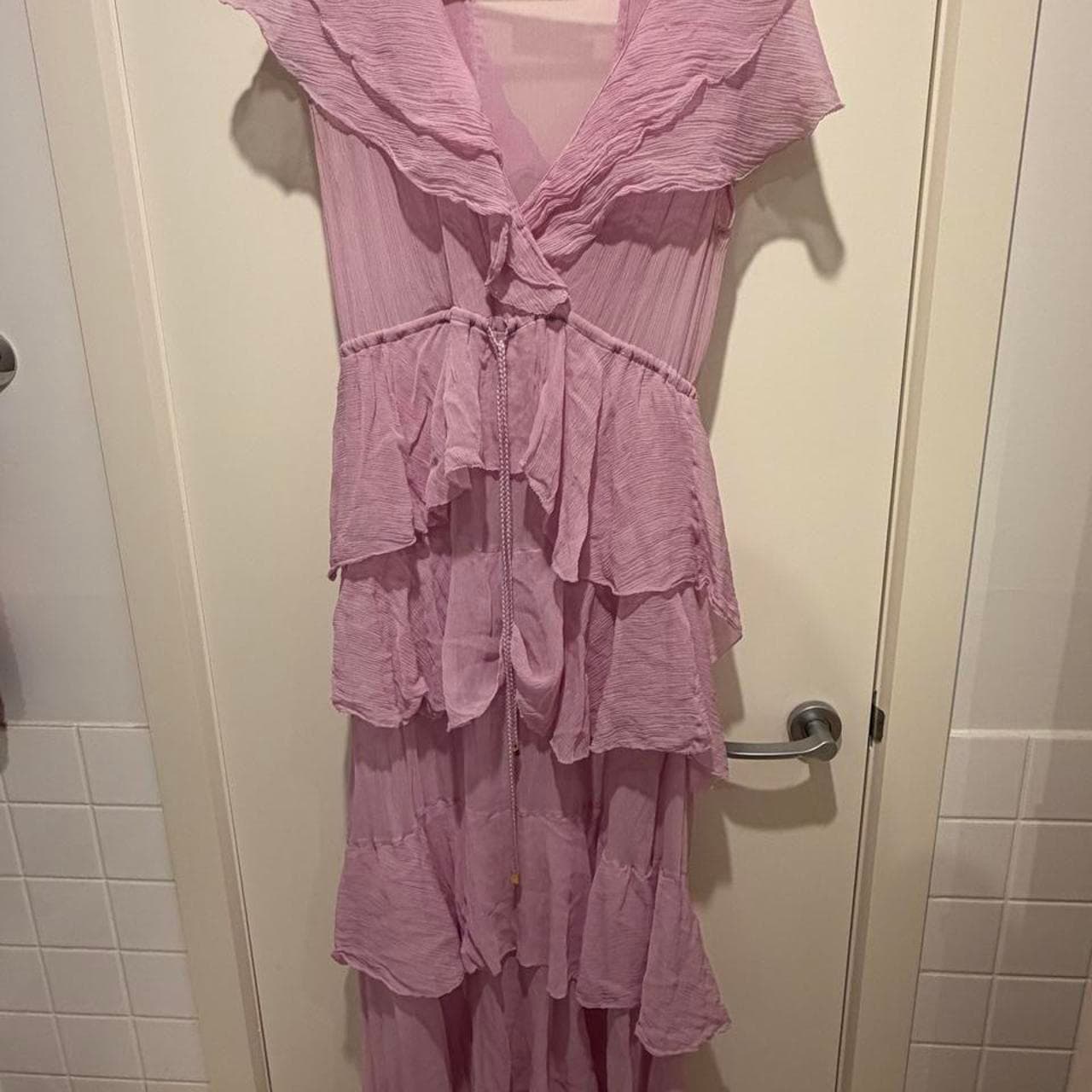 MANNINGCARTELL Silk Ruffle Wrap Maxi Dress Lavender — photo 4 of 8