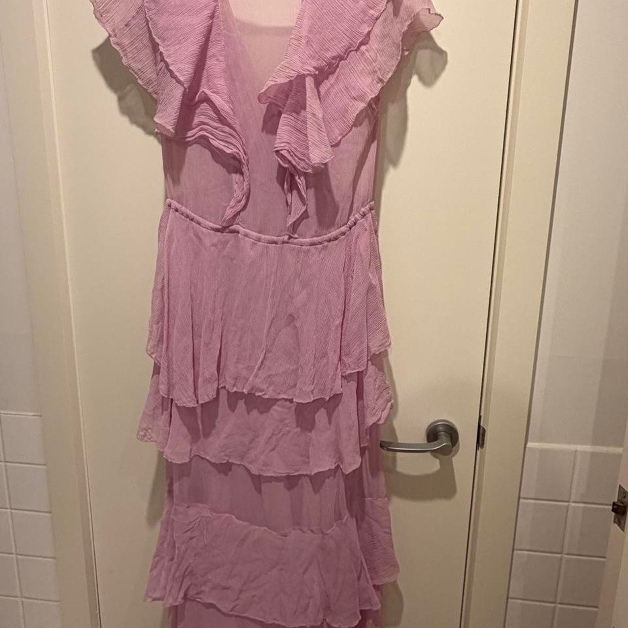 MANNINGCARTELL Silk Ruffle Wrap Maxi Dress Lavender — photo 5 of 8