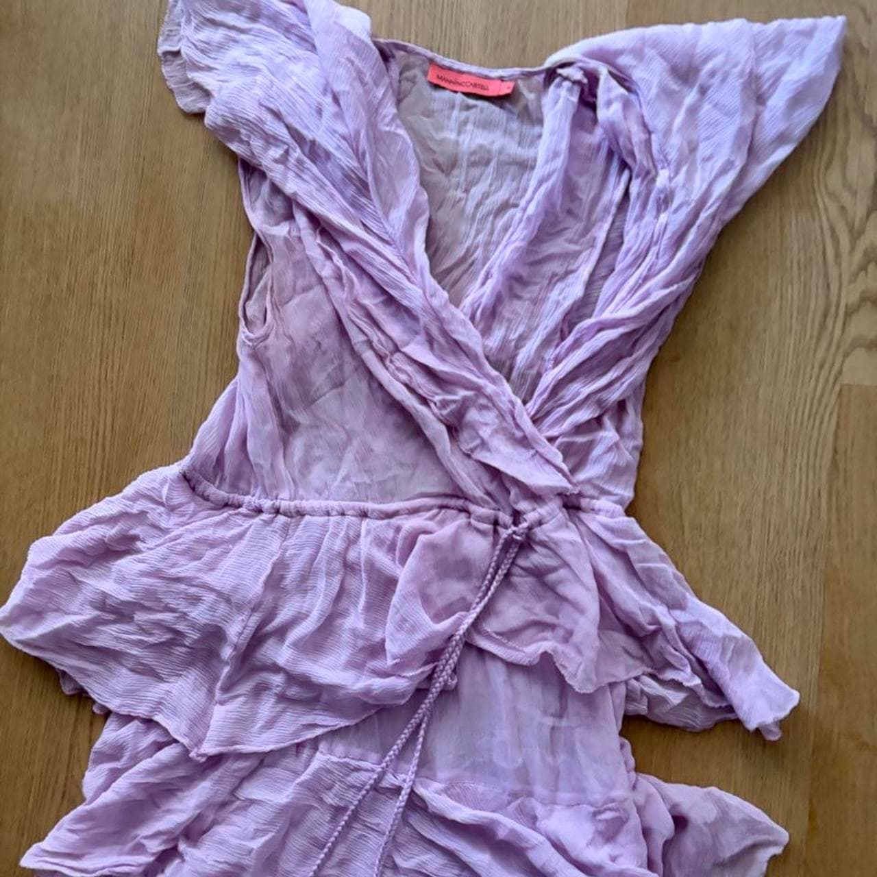 MANNINGCARTELL Silk Ruffle Wrap Maxi Dress Lavender — photo 8 of 8