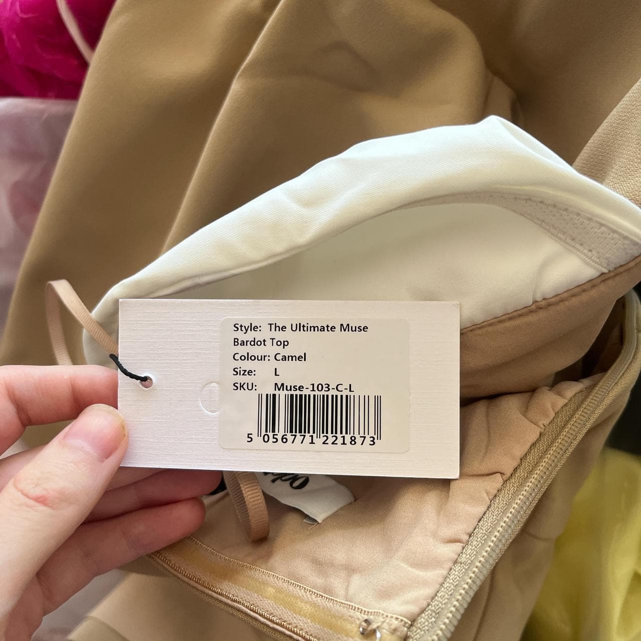 oddmuse The Ultimate Muse Bardot Top Camel — photo 2 of 3