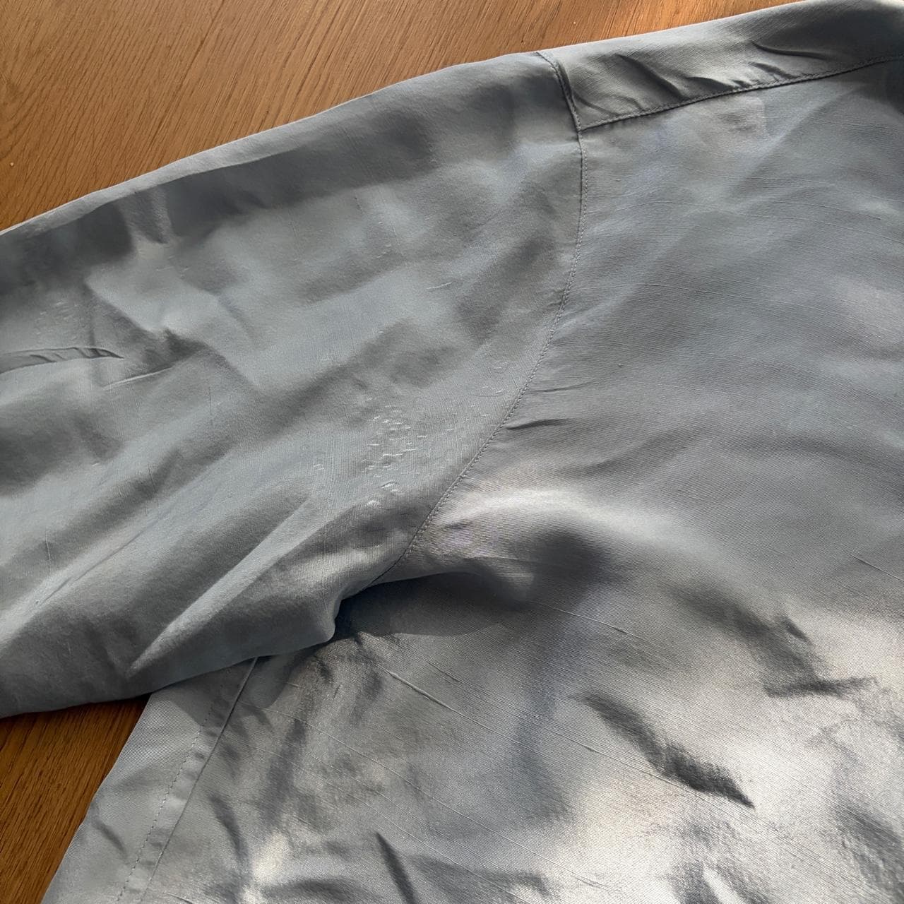 Oroton Silk Button-Up Shirt Light Blue Size 12 — photo 4 of 8