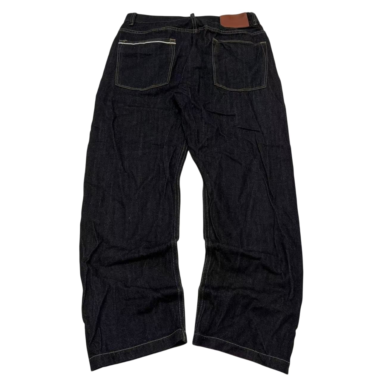 Unbranded Raw Denim Jeans - Dark Indigo Straight Leg