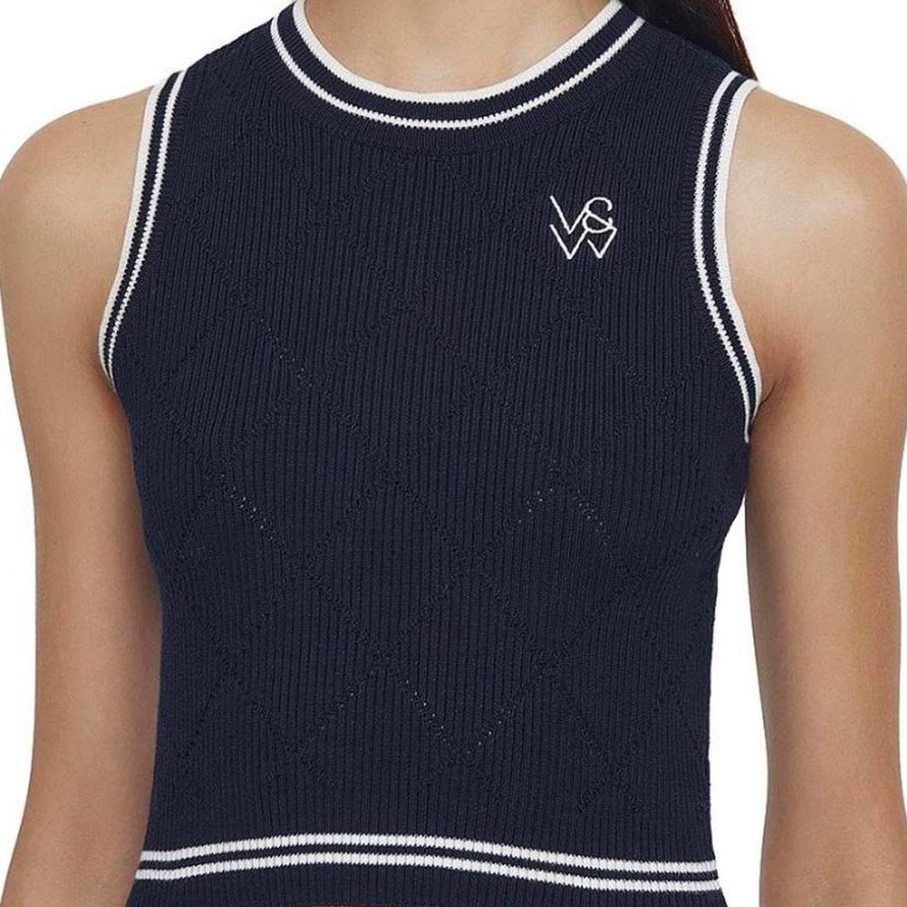 Viktoria & Woods Rafael Knit Sweater Vest Navy — photo 3 of 6