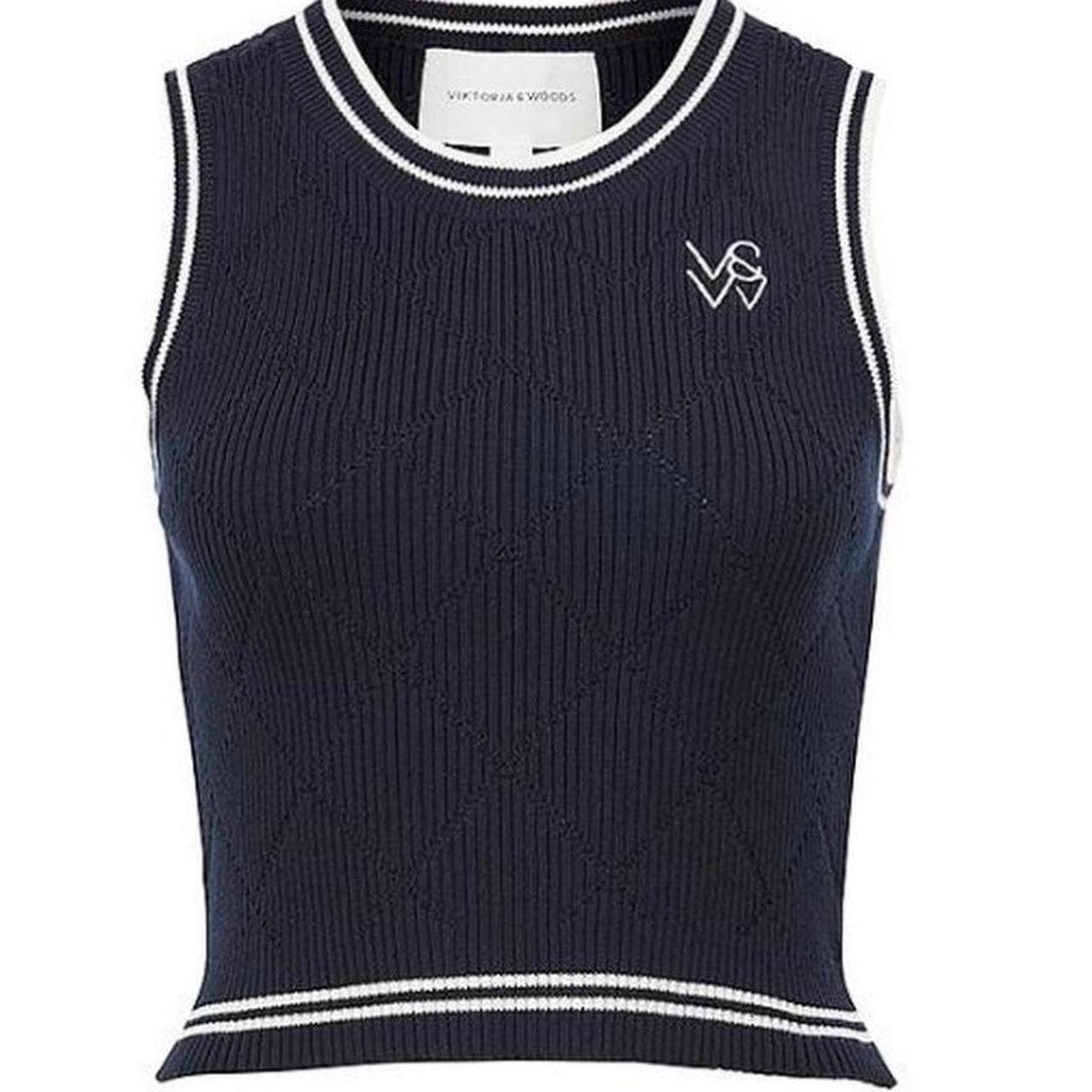 Viktoria & Woods Rafael Knit Sweater Vest Navy — photo 4 of 6