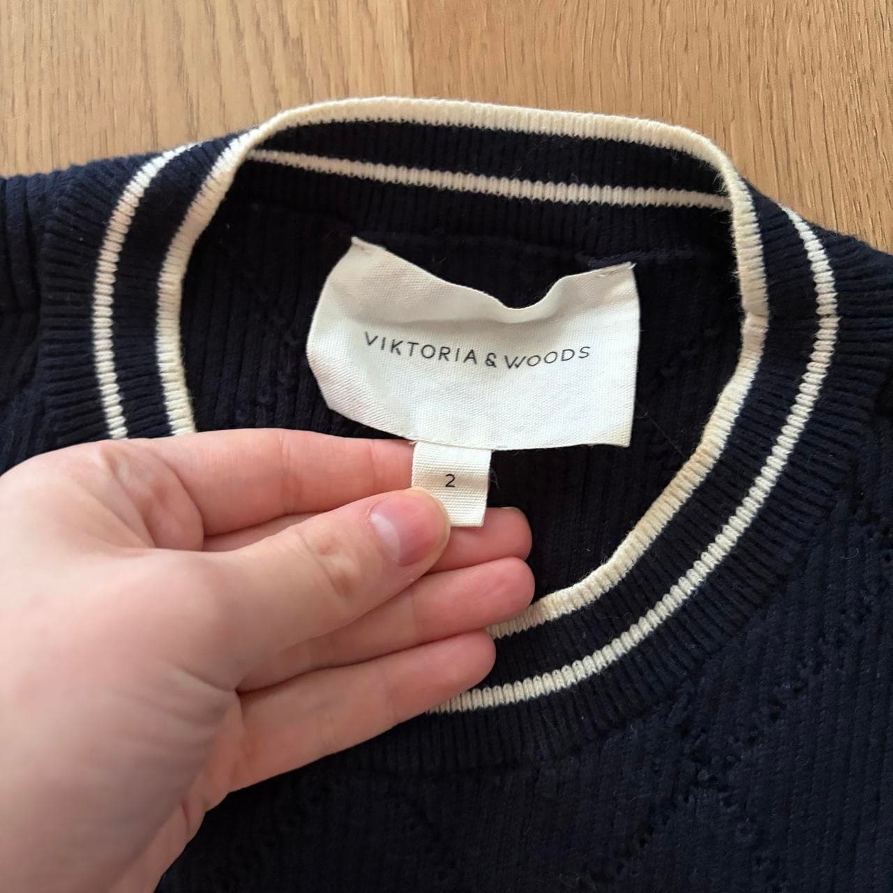 Viktoria & Woods Rafael Knit Sweater Vest Navy — photo 5 of 6