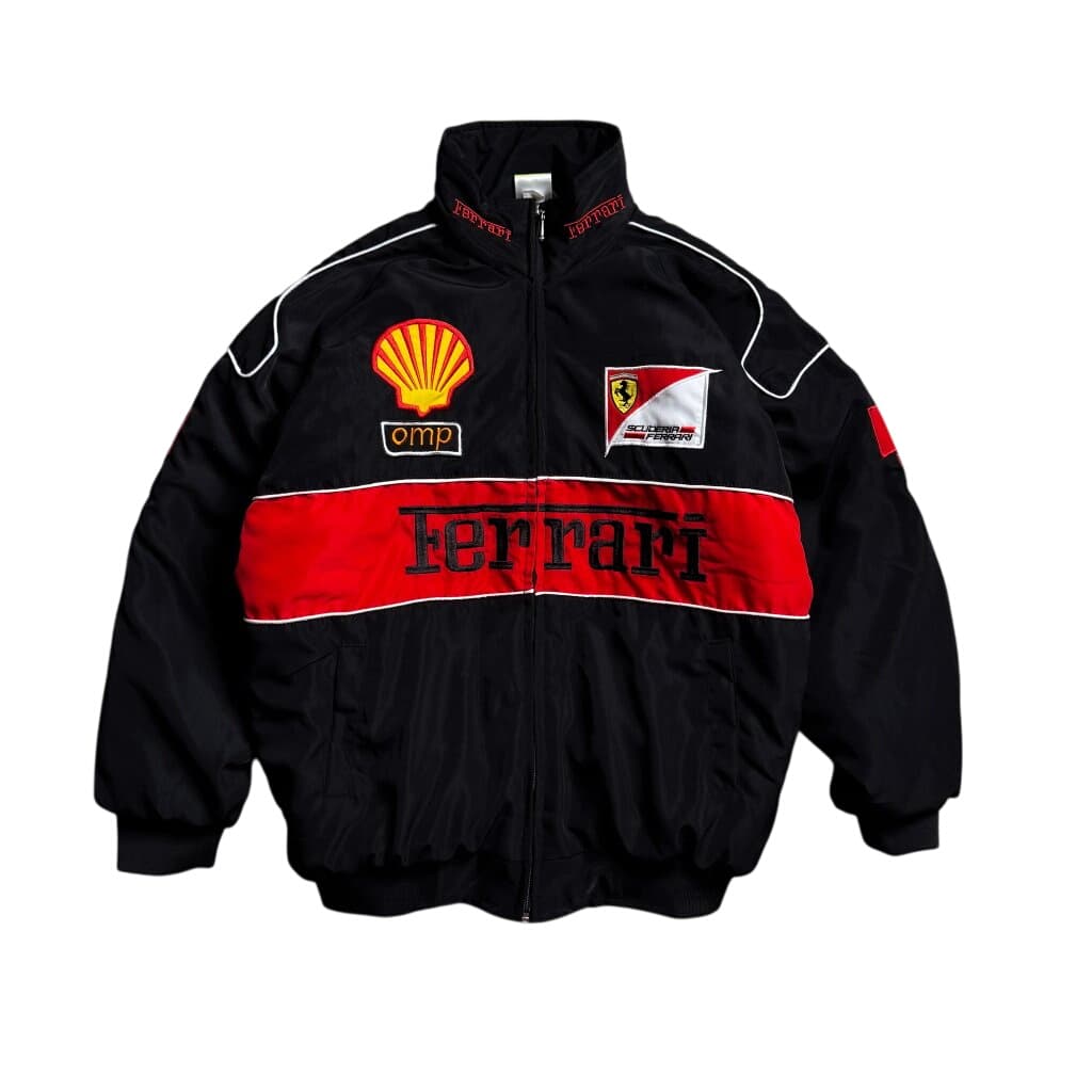 Vintage Ferrari Scuderia Formula 1 Racing Jacket - Black & Red