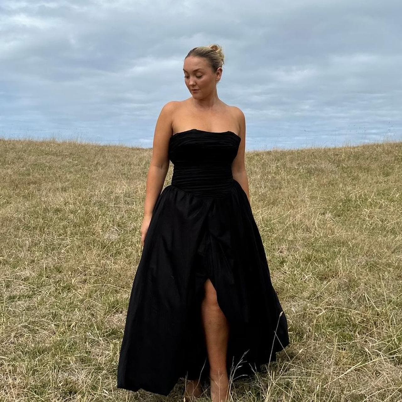 Violette Bubble Hem Maxi Dress Black — photo 1 of 5