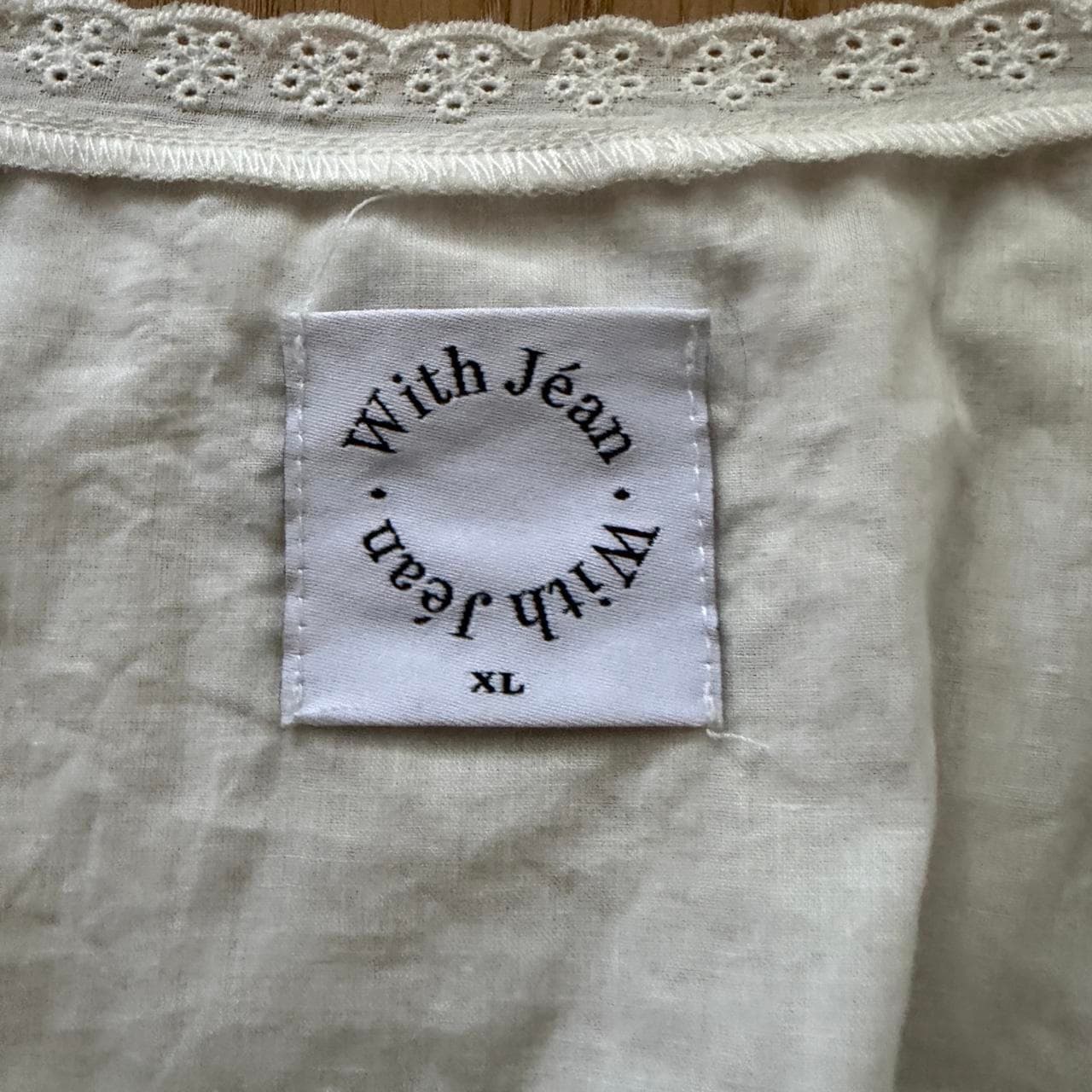 With Jéan Adeline Cotton Lace Trim Corset Crop Top White — photo 2 of 3