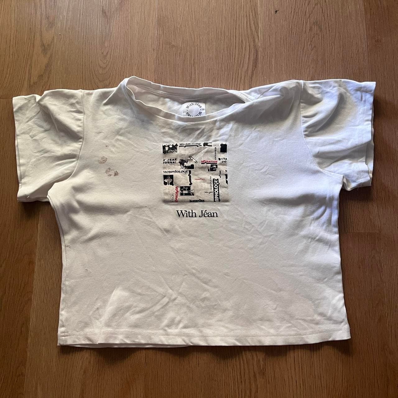 With Jéan Journal Graphic Baby Tee White — photo 1 of 3