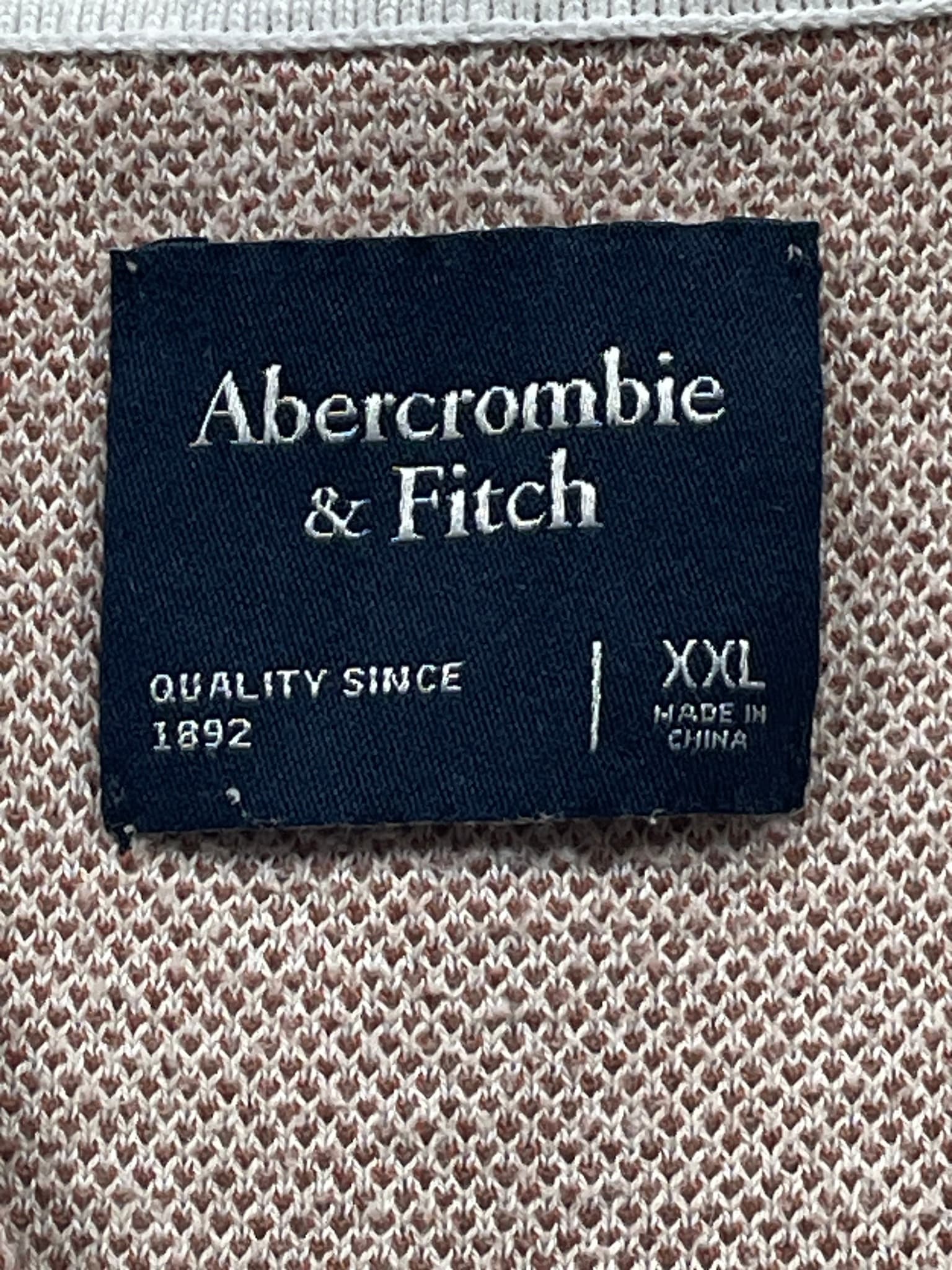 Abercrombie & Fitch Textured Knit Polo Shirt Beige Men's XXL — photo 3 of 10