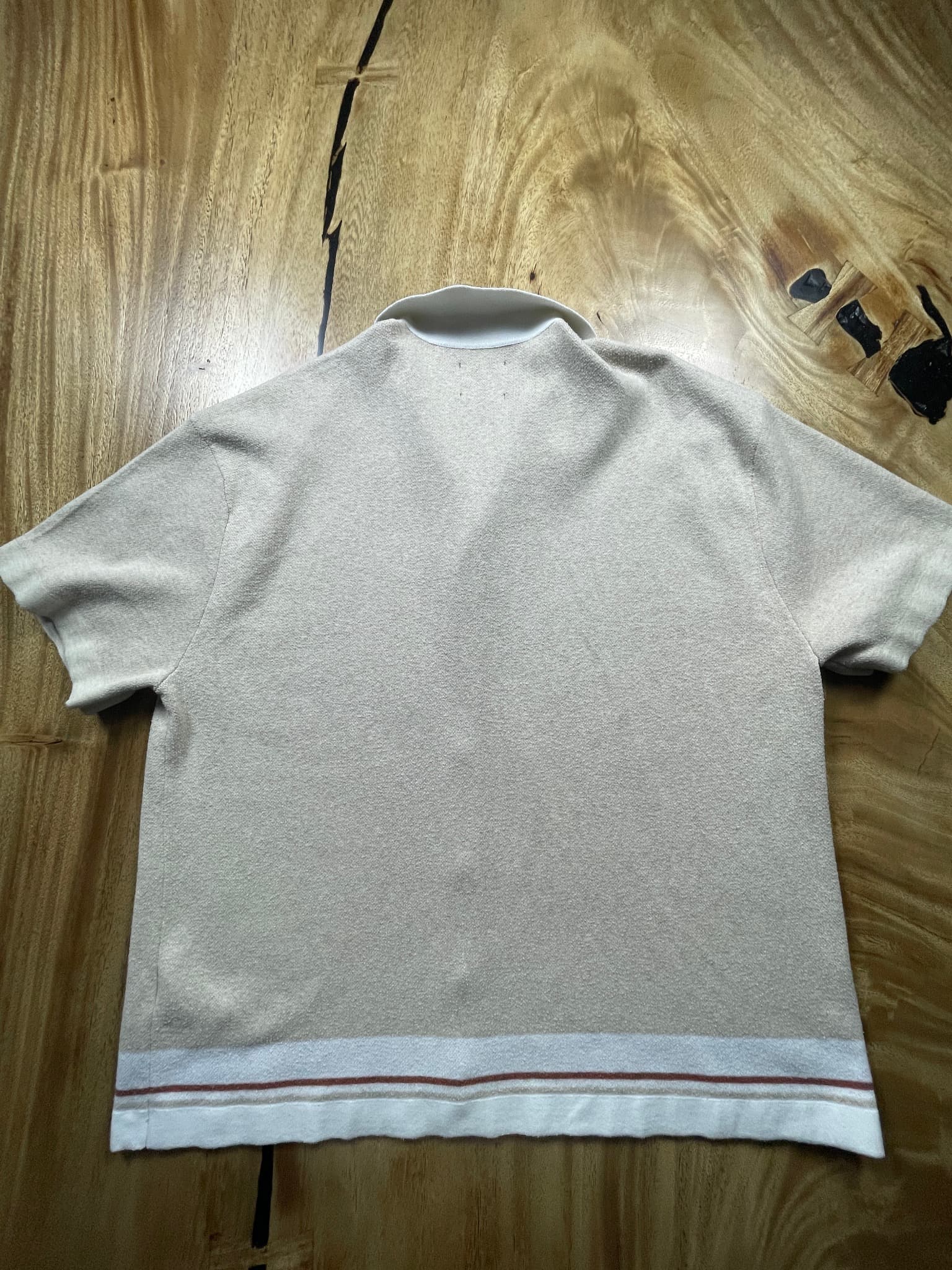Abercrombie & Fitch Textured Knit Polo Shirt Beige Men's XXL — photo 10 of 10