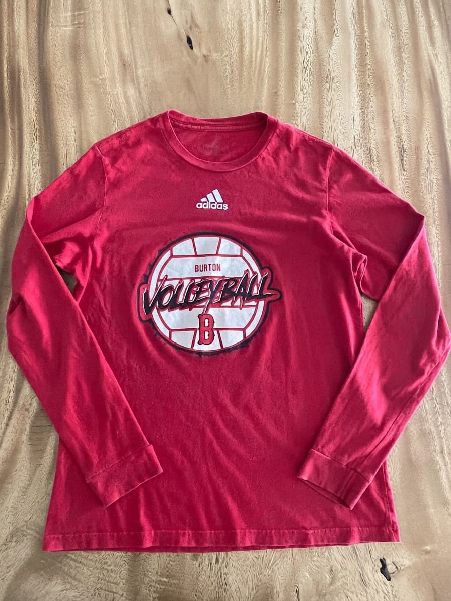Adidas Long Sleeve T-Shirt Burton Volleyball Graphic Red Men's M — photo 1 of 9