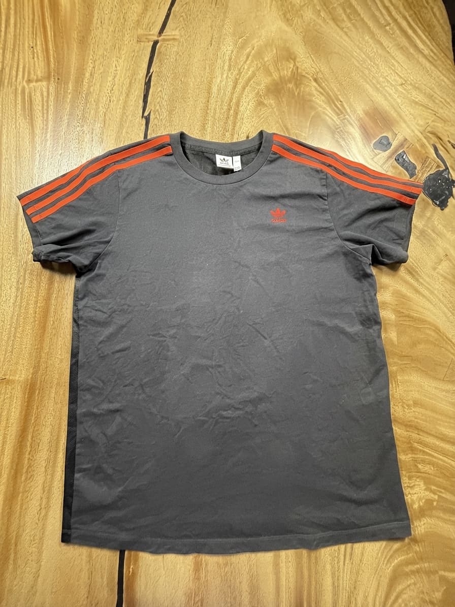 Adidas Originals Trefoil 3-Stripes Boyfriend T-Shirt Black Women's 10