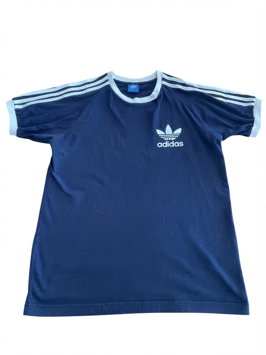 Adidas Originals Trefoil 3-Stripes Ringer T-Shirt Navy Blue — photo 1 of 8