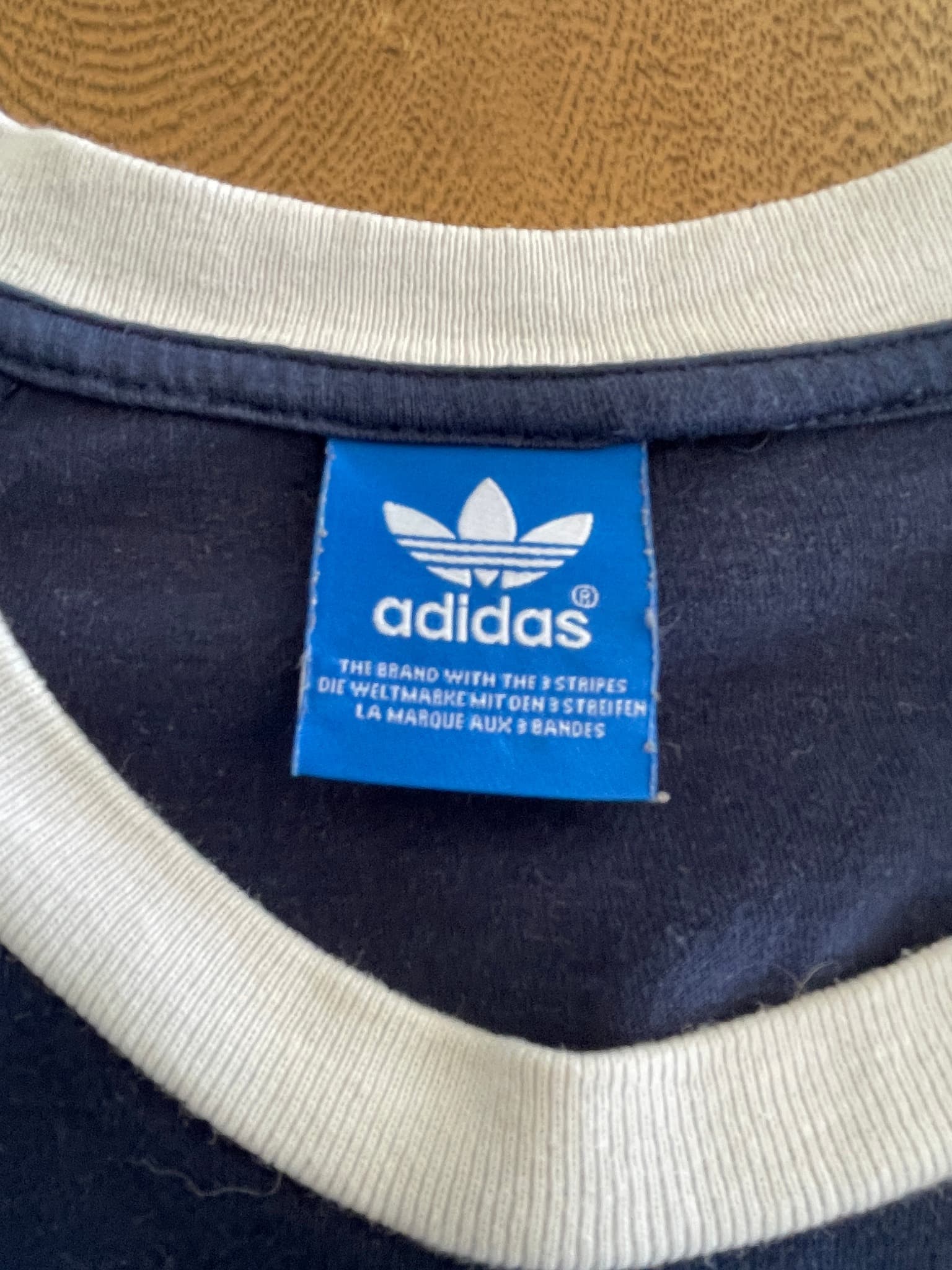 Adidas Originals Trefoil 3-Stripes Ringer T-Shirt Navy Blue — photo 3 of 8