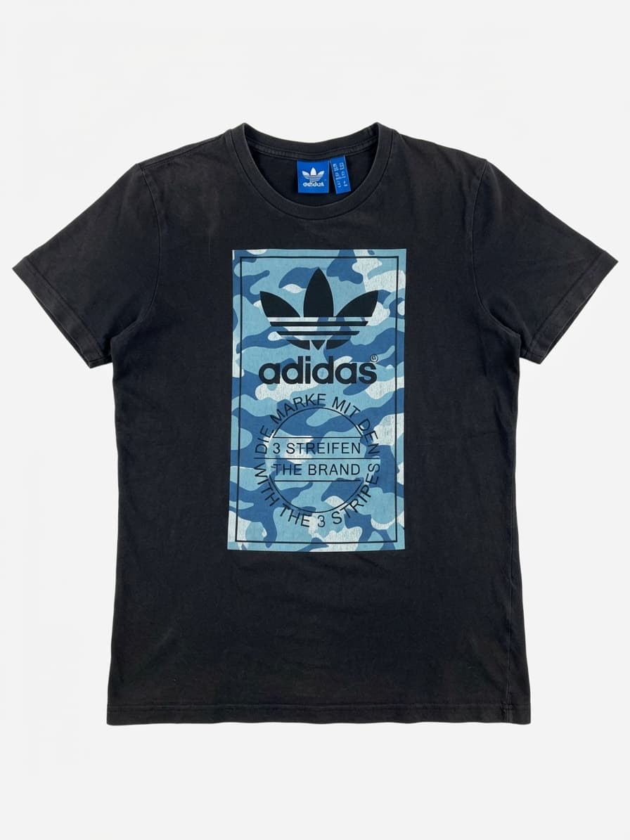 Adidas Originals Trefoil Camo Box Logo T-Shirt Black Men's S — photo 1 of 7
