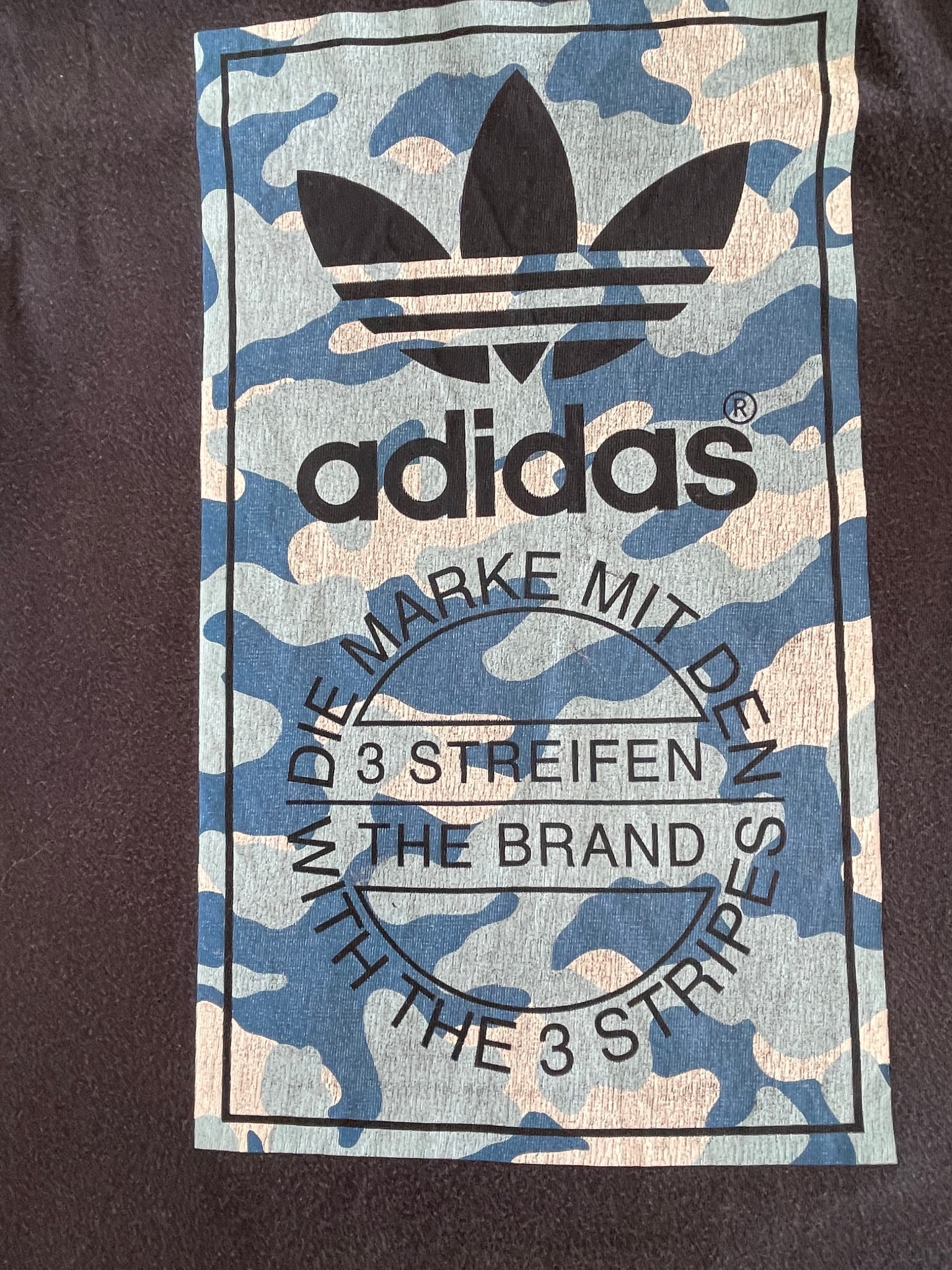 Adidas Originals Trefoil Camo Box Logo T-Shirt Black Men's S — photo 2 of 7