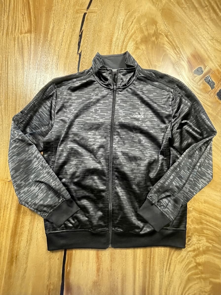 Adidas Track Jacket Full Zip Camo Print Black Men's M