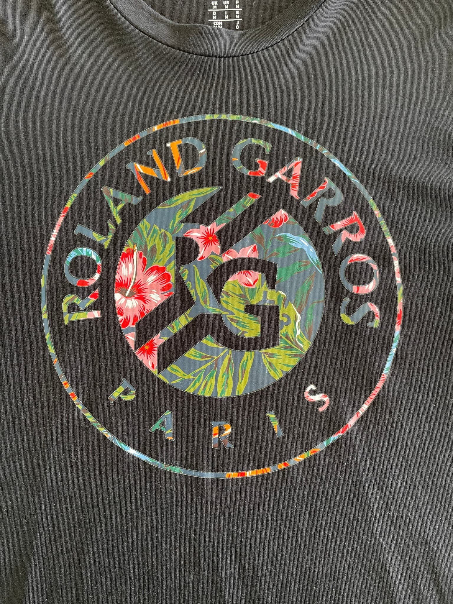 Archival Adidas x Y-3 Yohji Yamamoto 2015 Roland Garros Floral Graphic T-Shirt - Men's M - Like New — photo 2 of 8