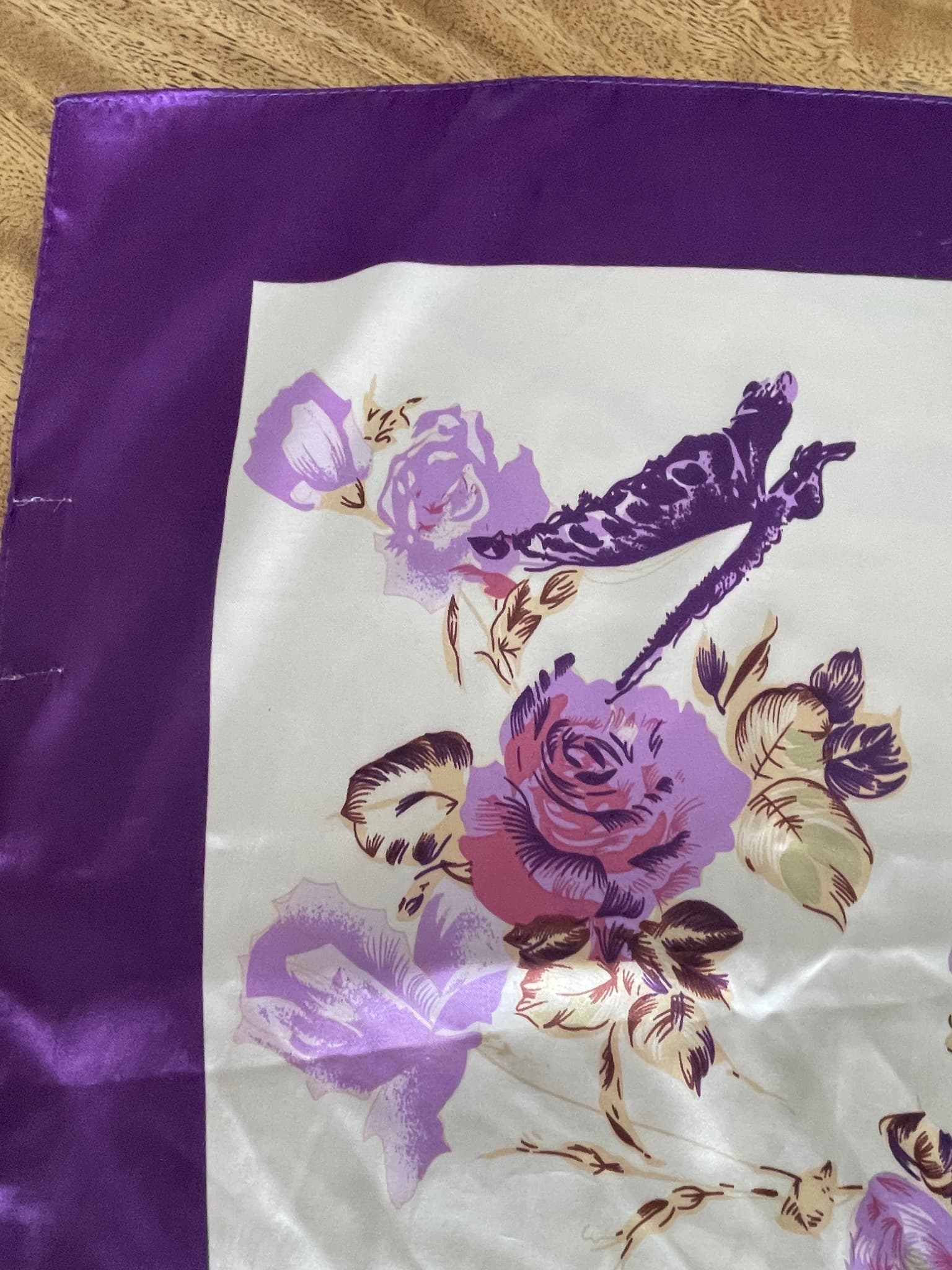 Astur The Label Square Scarf Floral Butterfly Print Purple One Size — photo 2 of 6