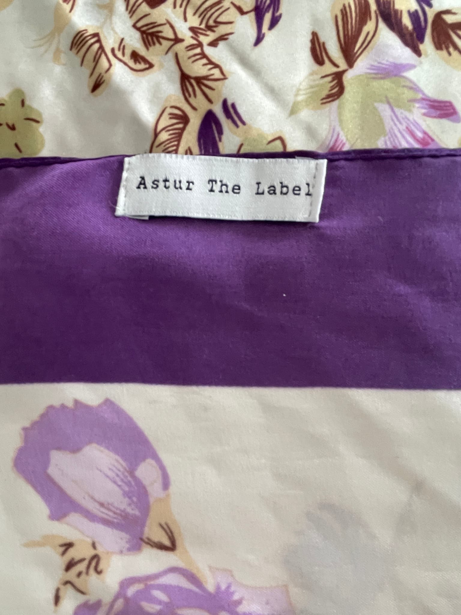 Astur The Label Square Scarf Floral Butterfly Print Purple One Size — photo 4 of 6