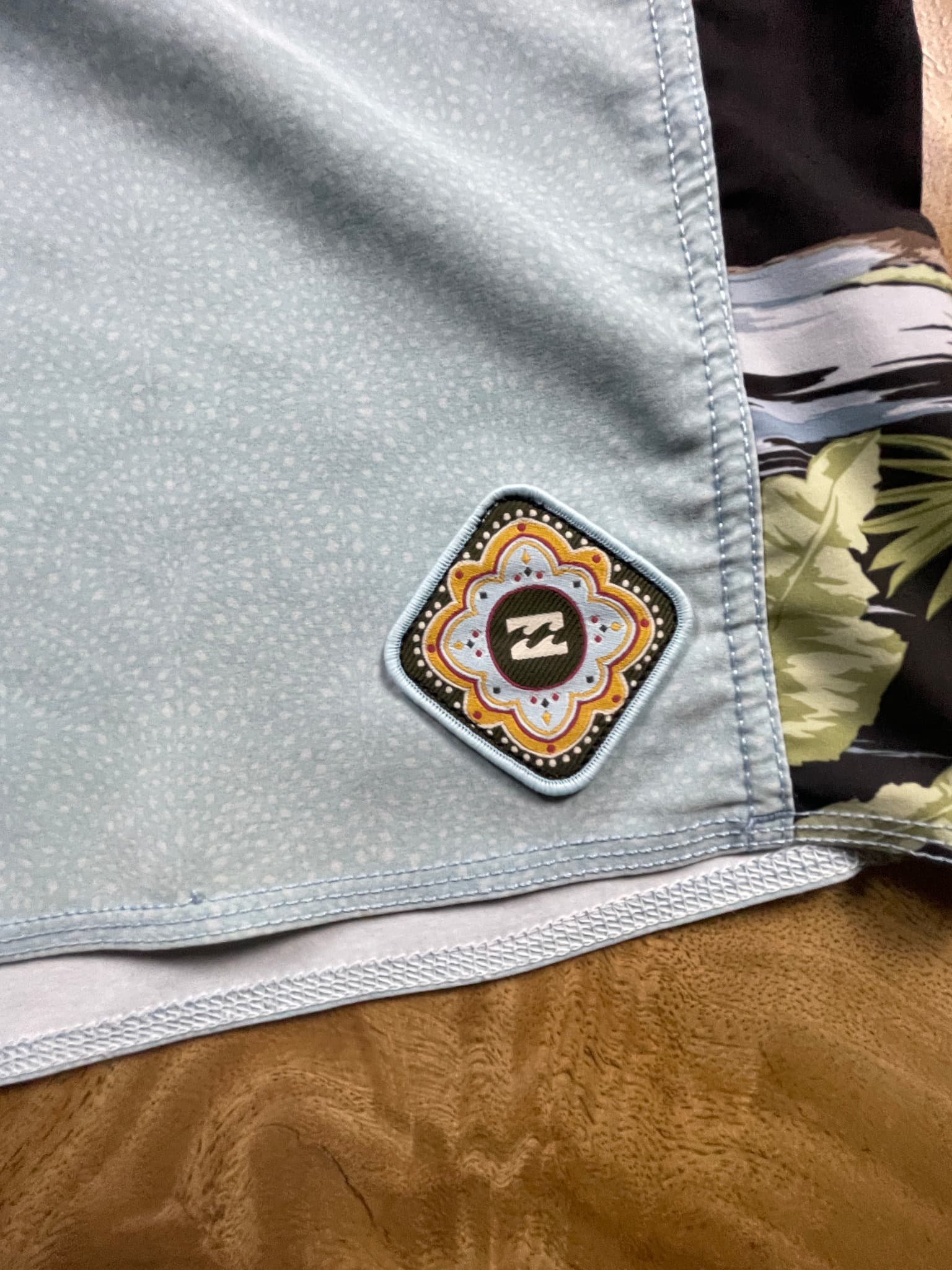 Billabong Boardshorts Floral Print Light Blue Men's 36 — photo 2 of 11